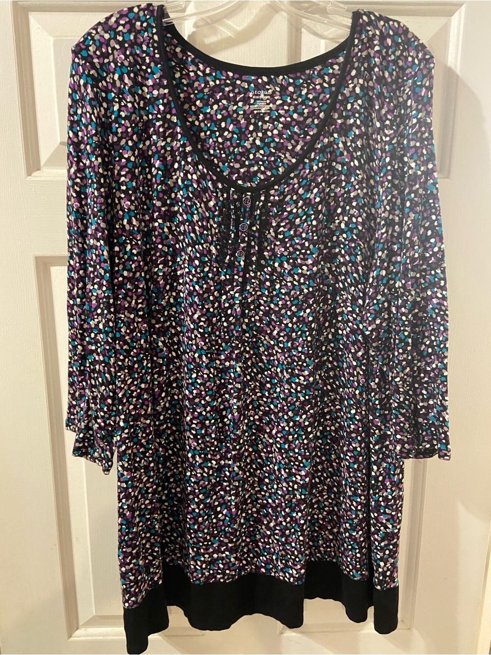 2x shirt Black Multicolor Printed